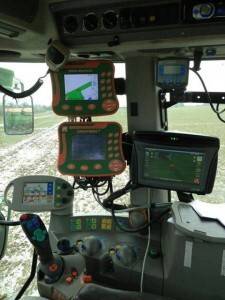 GPS guidance, weather, computer, and more technology is available in many tractor cabs today. 