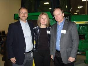 Sally Hollis with two of her previous managers from John Deere