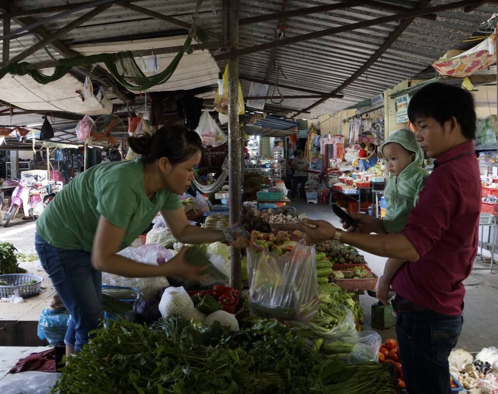 Market in Ho Hin City Vietnam