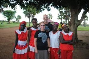 Steven and Charlene Sandven greeted upon arrival at ChildVoice Uganda 