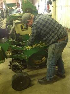 Dave prepping the planter