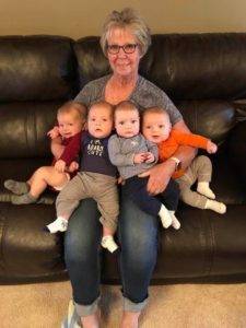 Patty with 4 grandsons